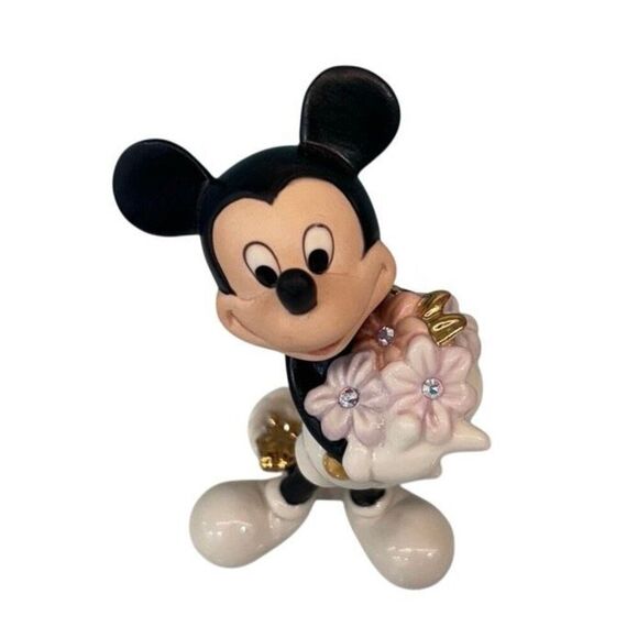 Lenox Disney Mickey & Friends Mickey's Flowers for You Figurine Classic Edition - Picture 3 of 13